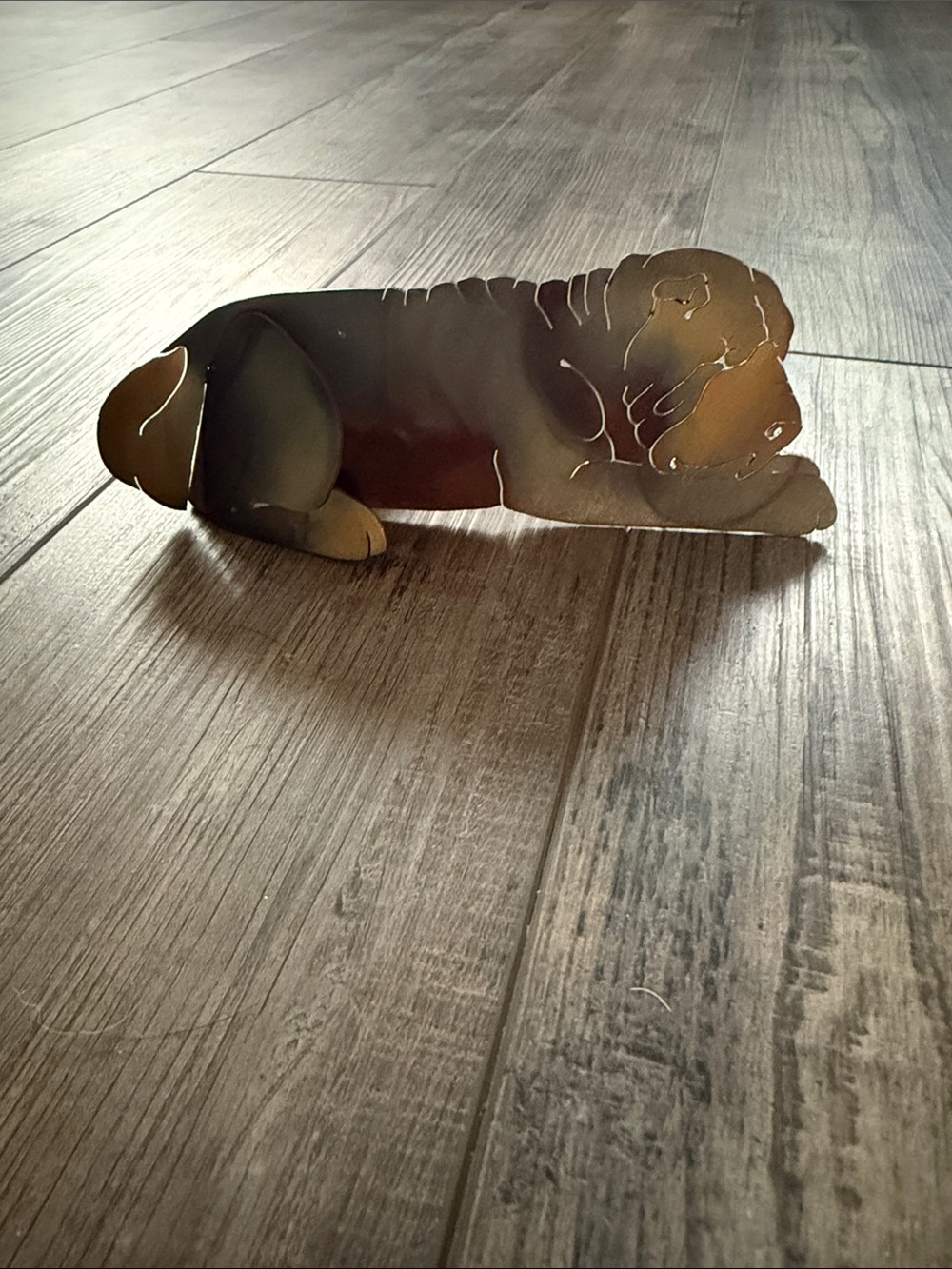 Decorative Metal Dog Figurine - Brown